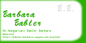 barbara babler business card